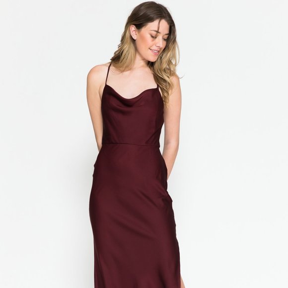 NEW LONG SHEATH OFF THE SHOULDER SLEEVELESS SATIN DRESS WITH ZIPPER BACK AC 6115 - Picture 1 of 9